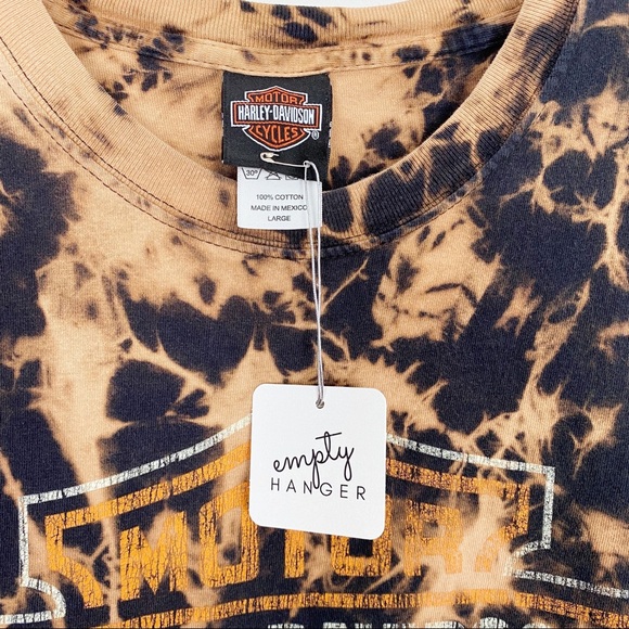 HARLEY DAVIDSON Bleached Tie Dye Graphic Tee L - Picture 5 of 5